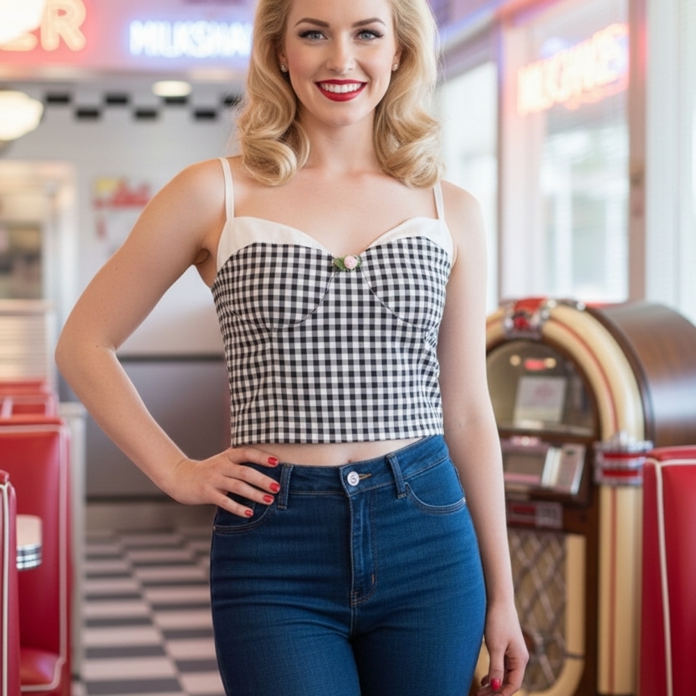 🍒 Retro Dreams Gingham Bustier 🍒